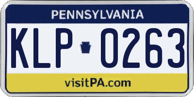 PA license plate KLP0263