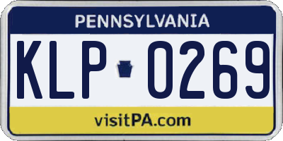 PA license plate KLP0269
