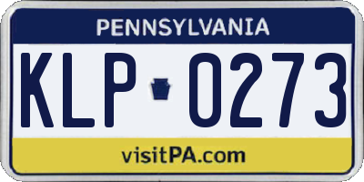 PA license plate KLP0273