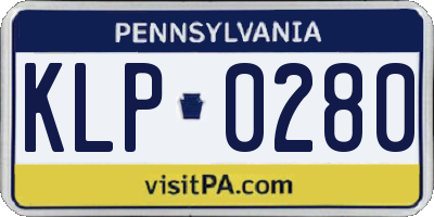 PA license plate KLP0280