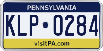 PA license plate KLP0284