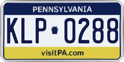 PA license plate KLP0288