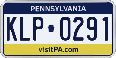 PA license plate KLP0291