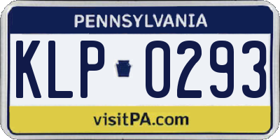 PA license plate KLP0293