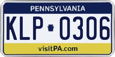 PA license plate KLP0306