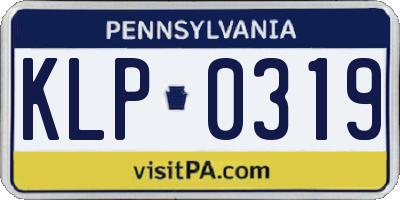 PA license plate KLP0319