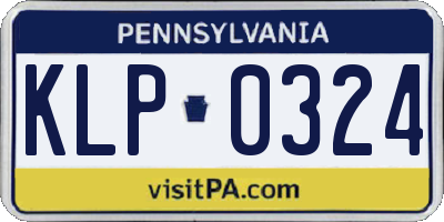 PA license plate KLP0324