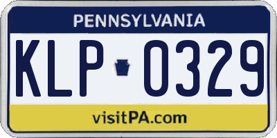 PA license plate KLP0329