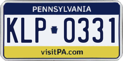 PA license plate KLP0331