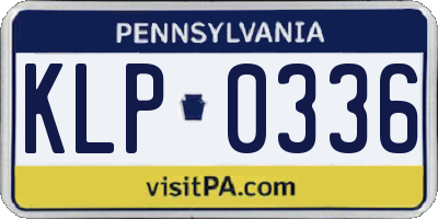 PA license plate KLP0336