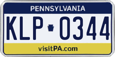PA license plate KLP0344