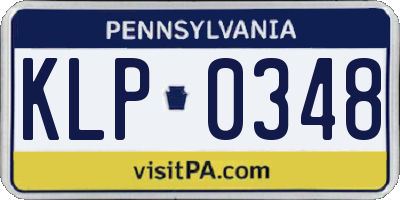 PA license plate KLP0348