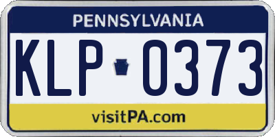 PA license plate KLP0373