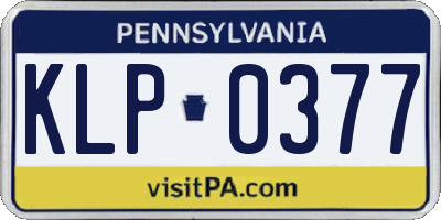 PA license plate KLP0377