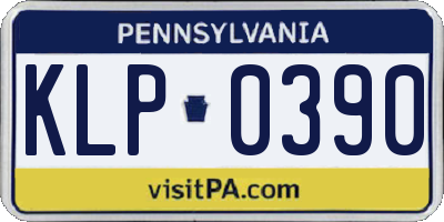 PA license plate KLP0390