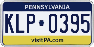 PA license plate KLP0395