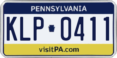 PA license plate KLP0411