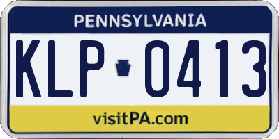 PA license plate KLP0413