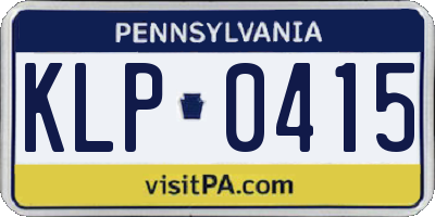 PA license plate KLP0415