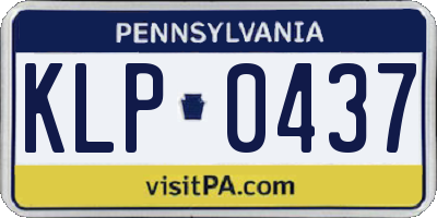 PA license plate KLP0437