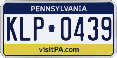 PA license plate KLP0439