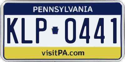 PA license plate KLP0441