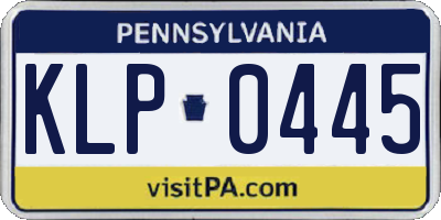 PA license plate KLP0445