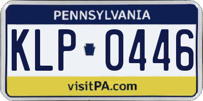 PA license plate KLP0446