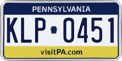 PA license plate KLP0451