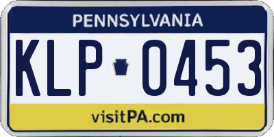 PA license plate KLP0453