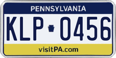 PA license plate KLP0456