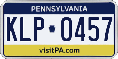 PA license plate KLP0457