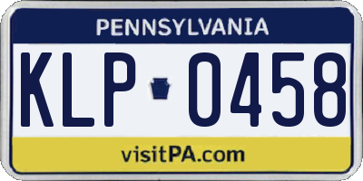 PA license plate KLP0458