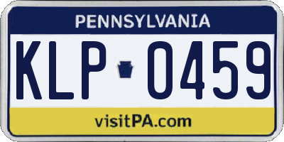 PA license plate KLP0459