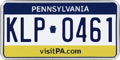 PA license plate KLP0461