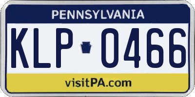 PA license plate KLP0466