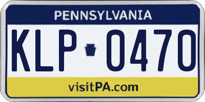 PA license plate KLP0470