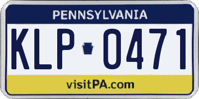 PA license plate KLP0471