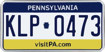 PA license plate KLP0473