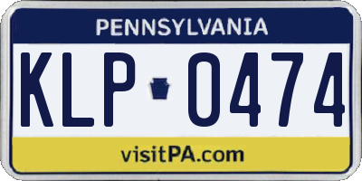 PA license plate KLP0474