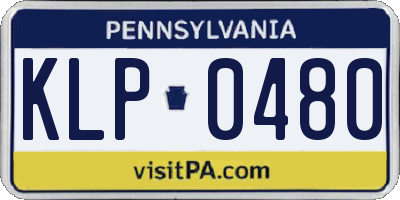 PA license plate KLP0480