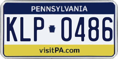 PA license plate KLP0486