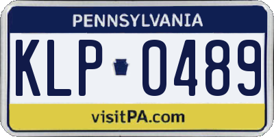 PA license plate KLP0489