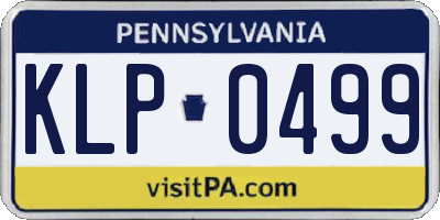 PA license plate KLP0499