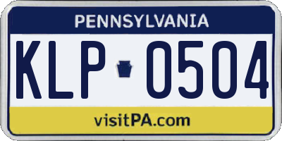 PA license plate KLP0504