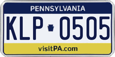 PA license plate KLP0505
