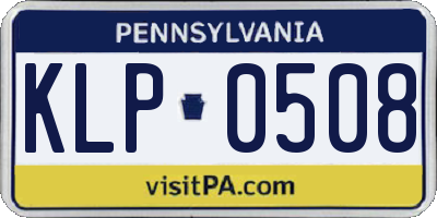 PA license plate KLP0508