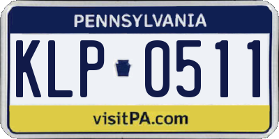 PA license plate KLP0511