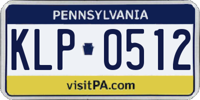 PA license plate KLP0512