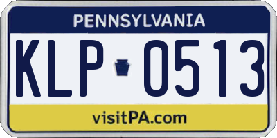 PA license plate KLP0513